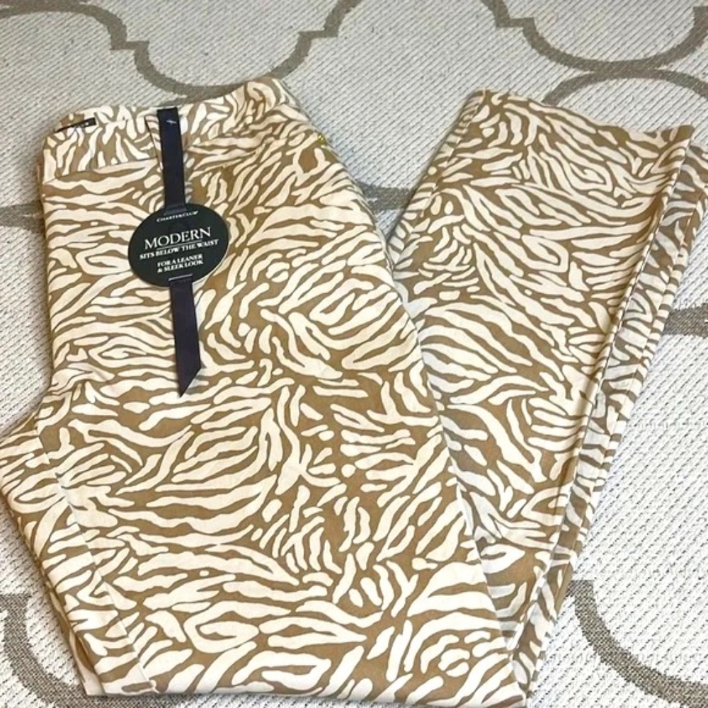 Charter Club Petite Modern In the Dunes Vintage Khaki Zebra Print Pants